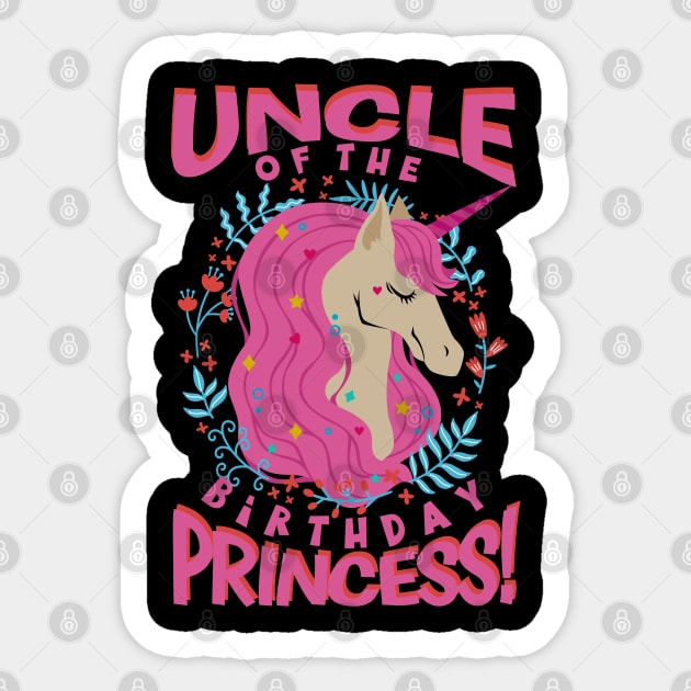 Uncle of the Birthday Princess Unicorn Sticker by aneisha